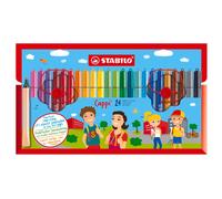 STABILO Feutres Cappi – Coffret en carton 24 feutres avec capuchon accrochable
