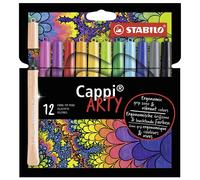 STABILO Cappi Feutres Arty Portefeuille De 12 Couleurs Assorties Plus 1 De Bague