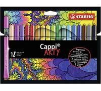 STABILO Cappi - Lot de 18 feutres avec anneau de capuchon - Arty - Avec 18 couleurs différentes