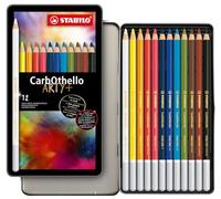 STABILO – Crayon de couleur CarbOthello – Boîte métal 12 crayons pastel – Gamme ARTY+