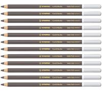 STABILO CarbOthello - Crayon de couleur - Lot x 12 crayons pastel fusain - Gris brun (1400/708)