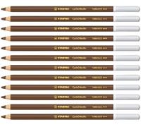 STABILO CarbOthello - Crayon de couleur - Lot x 12 crayons pastel fusain - Terre d'ombre naturelle (1400/635)
