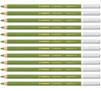 STABILO CarbOthello - Crayon de couleur - Lot x 12 crayons pastel fusain - Vert de vessie (1400/575)