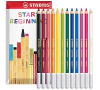 STABILO CarbOthello Lot de 12 crayons à craie pastel Couleurs essentielles