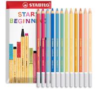 STABILO CarbOthello Lot de 12 crayons pastels dans une enveloppe dans un emballage cadeau