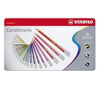 STABILO CarbOthello Lot de 36 crayons à craie pastel avec étui en métal 36 couleurs différentes