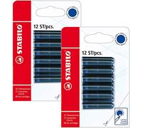 STABILO Cartouche d'encre bleue Effaçable 24 Cartouches / Bleu