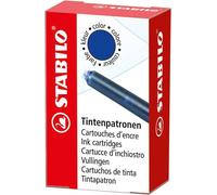 Stabilo Cartouche d'encre Remplissage Recharge - Lot de 6 - Bleu Patronen bleu
