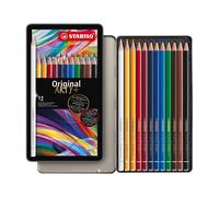 STABILO Original – Crayons de couleur, boîte métal 12 crayons, mine fine – Gamme ARTY+