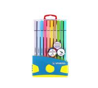 Stabilo Colorparade X 20 Feutres De Coloriage Pen 68 Pack Turquoise Assortis Dont 10 Pastel
