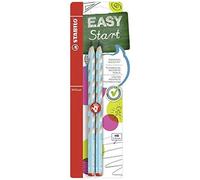 STABILO Crayon d'écriture Easygraph pour droitier HB Bleu Lot de 2