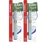 STABILO Crayon graphite ergonomique EASYgraph S - Blister x 2 crayons papier - HB - bleu - droitier (Lot de 2)