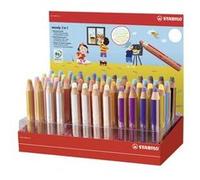 STABILO Crayon multi-talents woody 3 en 1, présentoir de 48 Noir G