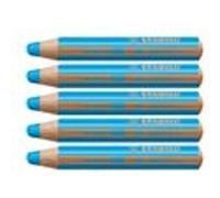 STABILO Crayon multi-talents woody 3 en 1, rond, cyan G