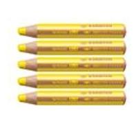 STABILO Crayon multi-talents woody 3 en 1, rond, jaune Jaune G