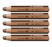 STABILO Crayon WOODY 3 en 1 Extra large Terre de Sienne brûlée