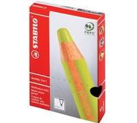 STABILO Crayon multi-talents woody 3 en 1, rond, vert clair Vert G
