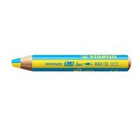 STABILO Crayon multi-talents Woody 3 in 1 Duo jaune-bleu ciel G