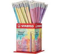 STABILO Crayon papier Swano Pastel - Graphite HB - Pot 72 crayons coloris pastel assortis