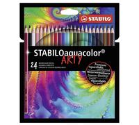 STABILO - Crayons De Couleur Aquacolour - Trousse ARTY De 24 Couleurs Assorties