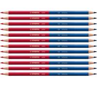STABILO - Crayons de couleur - color - paquet de 12 - bicolore, rouge et bleu