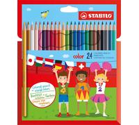 STABILO crayons de couleur, set de 24 dans une boîte en carton