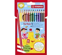 STABILO Crayons de couleur triangulaires épais - 12 + 1 promo