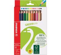 Crayon de couleur Stabilo GREENtrio - étui carton de 12 crayons de couleur G