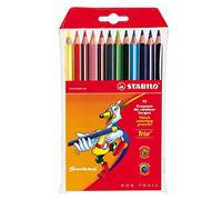 STABILO Crayons de couleur triangulaires Trio, épais, étui de 12