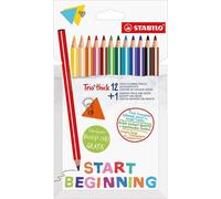 STABILO D/87-3686 STABILO crayons de couleur triangulaires Trio épais, 12+1 étui promo