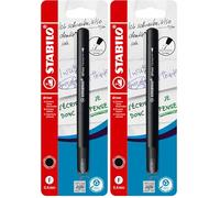 STABILO dr!ver F - Stylo feutre pointe fine - Blister carton x 1 feutre fin - noir (Lot de 2)