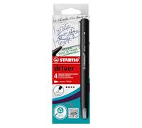 STABILO dr!ver F - Stylo feutre pointe fine - Etui carton x 4 feutre fins - pointe 0,4 mm - noir, bleu, rouge, vert
