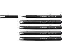 STABILO dr!ver F - Stylo feutre pointe fine - Lot x 5 feutres fins - pointe 0,4 mm - bleu