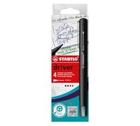 STABILO dr!ver M - Stylo feutre pointe moyenne - Etui carton x 4 stylos feutre pointe nylon 0,8mm - noir, bleu, rouge, vert