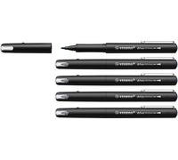 STABILO dr!ver M - Stylo feutre pointe moyenne - Lot x 5 stylos feutre pointe nylon 0,8mm - bleu