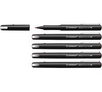 STABILO dr!ver M - Stylo feutre pointe moyenne - Lot x 5 stylos feutre pointe nylon 0,8mm - rouge