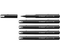 STABILO Stylo feutre dr!ver M – Pointe moyenne nylon 0,8 mm – Lot de 5, noir