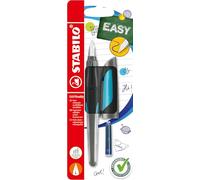 STABILO EASYbuddy - Stylo plume ergonnomique - Blister x 1 stylo plume rechargeable - plume L spéciale gaucher - Noir/bleu