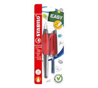 STABILO EASYbuddy - Stylo plume ergonnomique - Blister x 1 stylo plume rechargeable - plume L spéciale gaucher - rouge/corail