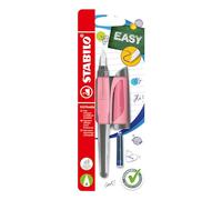 STABILO EASYbuddy Stylo-plume scolaire avec plume A pastel rose rouge encre bleue (effaçable) stylo unique avec cartouche incluse