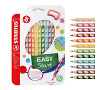 STABILO EASYcolors Coffret de 12 crayons de couleur ergonomiques pour droitier avec taille-crayon