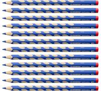 STABILO EASYcolors - Crayon de couleur ergonomique - Lot x 12 crayons de coloriage triangulaires - droitier - Bleu foncé