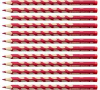 STABILO EASYcolors - Crayon de couleur ergonomique - Lot x 12 crayons de coloriage triangulaires - droitier - rouge
