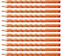 STABILO EASYcolors - Crayon de couleur ergonomique - Lot x 12 crayons de coloriage triangulaires - droitier - Orange