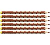 STABILO EASYcolors - Crayon de couleur ergonomique - Lot x 6 crayons de coloriage triangulaires - Gaucher - marron