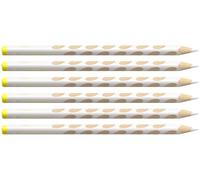 STABILO EASYcolors - Crayon de couleur ergonomique - Lot x 6 crayons de coloriage triangulaires - Gaucher - blanc