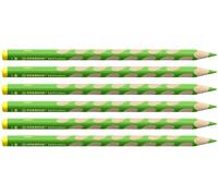 STABILO EASYcolors - Crayon de couleur ergonomique - Lot x 6 crayons de coloriage triangulaires - Gaucher - vert clair