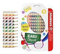 STABILO - Crayons de couleur EASYcolors ergonomiques Pochette 12 + taille-crayon Gaucher