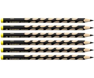 STABILO EASYcolors - Lot de 6 crayons de couleur ergonomiques - Noir - Gaucher