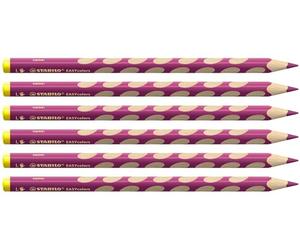 STABILO EASYcolors - Lot de 6 crayons de couleur ergonomiques - Violet - Gaucher
